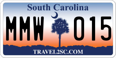 SC license plate MMW015