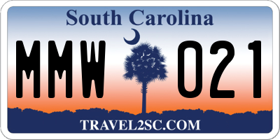 SC license plate MMW021