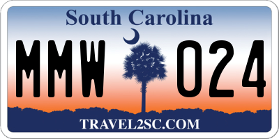 SC license plate MMW024