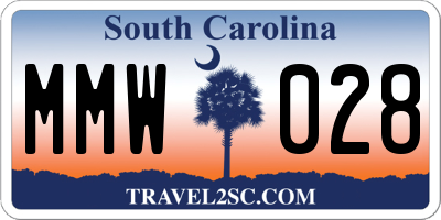 SC license plate MMW028