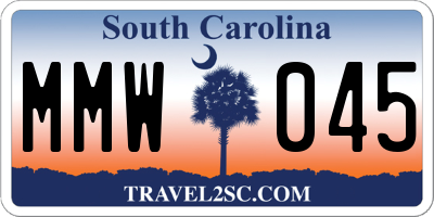 SC license plate MMW045