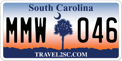 SC license plate MMW046