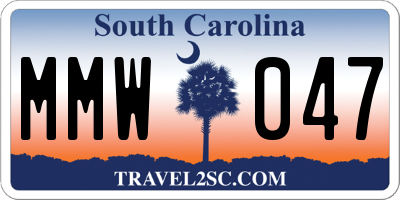 SC license plate MMW047