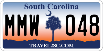 SC license plate MMW048