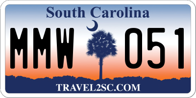 SC license plate MMW051