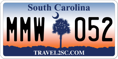 SC license plate MMW052