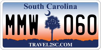SC license plate MMW060
