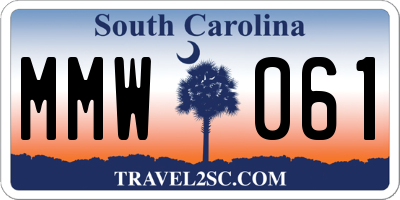 SC license plate MMW061