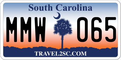 SC license plate MMW065