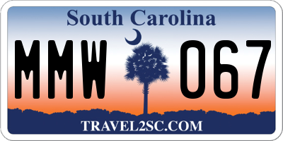 SC license plate MMW067