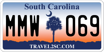 SC license plate MMW069