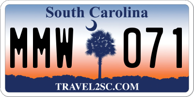 SC license plate MMW071