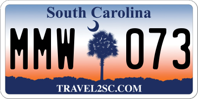 SC license plate MMW073