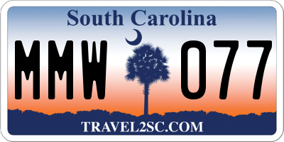 SC license plate MMW077