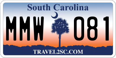 SC license plate MMW081