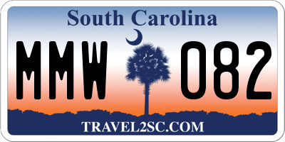 SC license plate MMW082