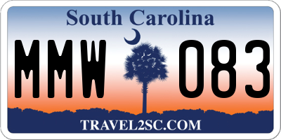 SC license plate MMW083