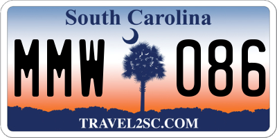 SC license plate MMW086
