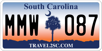 SC license plate MMW087