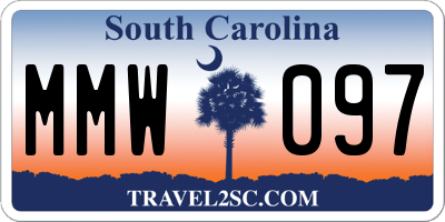 SC license plate MMW097