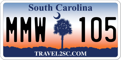 SC license plate MMW105