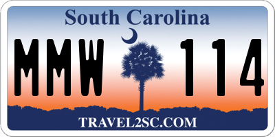 SC license plate MMW114
