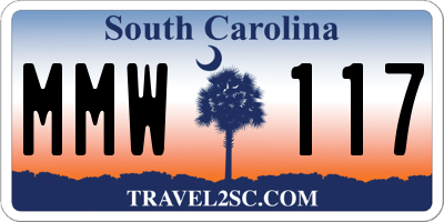 SC license plate MMW117