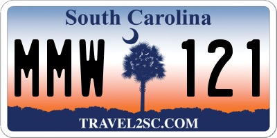 SC license plate MMW121