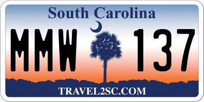 SC license plate MMW137