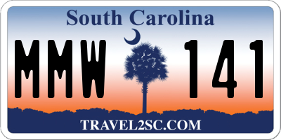SC license plate MMW141