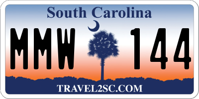 SC license plate MMW144