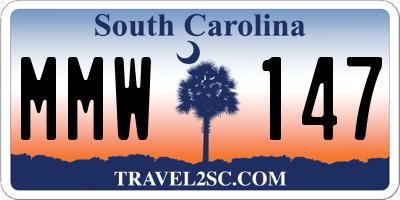 SC license plate MMW147