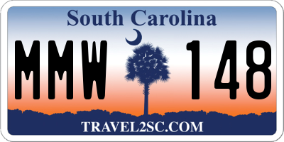 SC license plate MMW148