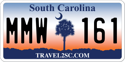 SC license plate MMW161