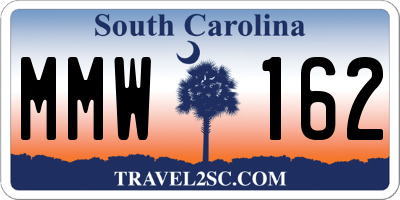SC license plate MMW162