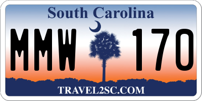 SC license plate MMW170