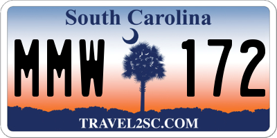 SC license plate MMW172