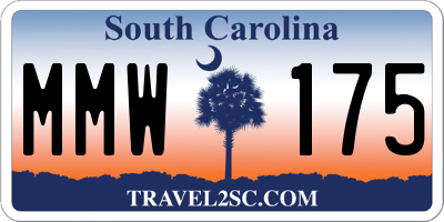 SC license plate MMW175