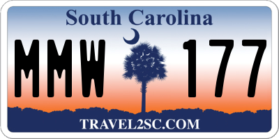 SC license plate MMW177