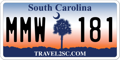 SC license plate MMW181
