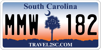 SC license plate MMW182