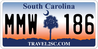 SC license plate MMW186