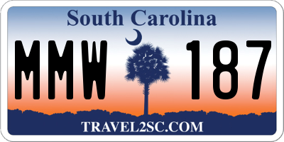 SC license plate MMW187