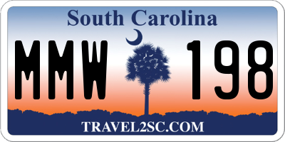 SC license plate MMW198