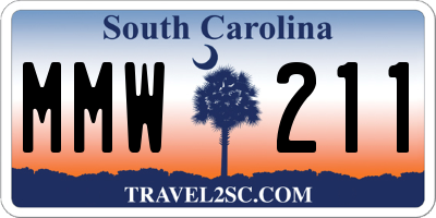 SC license plate MMW211