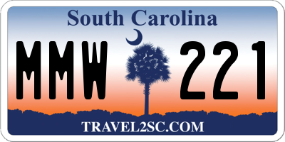 SC license plate MMW221