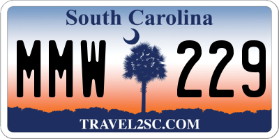 SC license plate MMW229