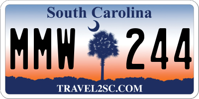 SC license plate MMW244
