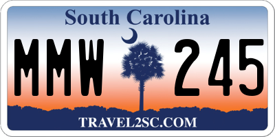SC license plate MMW245