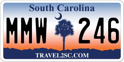 SC license plate MMW246